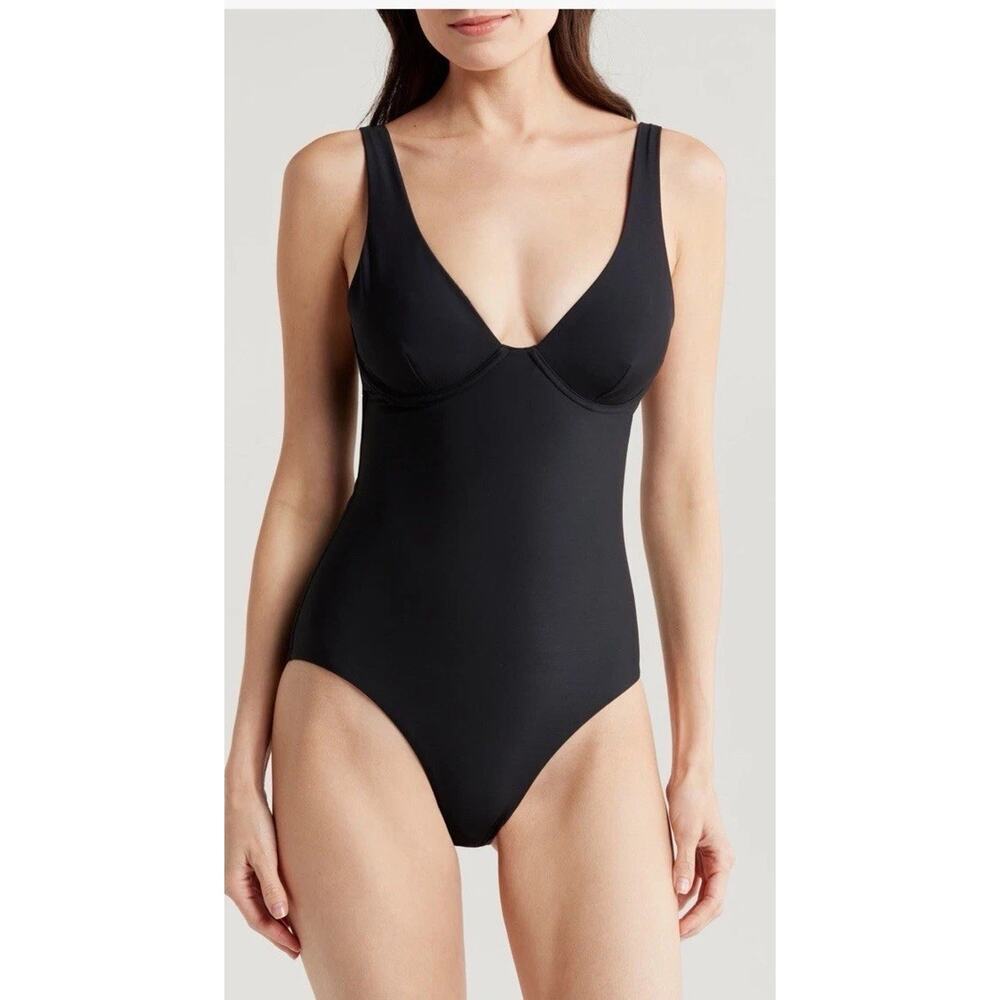 Bondi Born Sculpteur Grace One Piece Swimsuit Underwire Black Sz S NWT $295